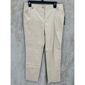 Vince Camuto Pants Womens 6 Tan Slim Straight Chino Stretch Minimalist Office